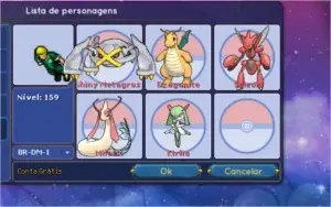 Conta ot pokemon, Mundo black lv 160 com sh meta