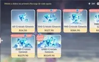 CONTA AR 58 13 personagens 5* e 8 armas 5*