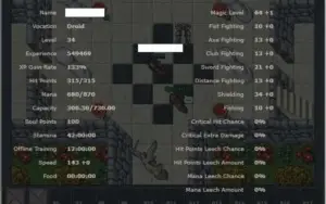 Char Tibia Elite Knight lvl 222 + Druid lvl 34