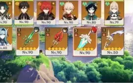AR 56 c/ 11 - 5* Diluc, Xiao, lança de jade, zhongli, venti+
