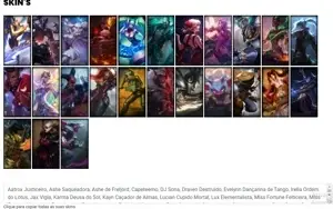 Conta ouro 4 com 62 Champs e 25 Skins + 3 Ultimates