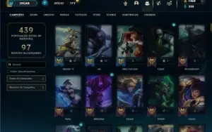 Prata 2 com 140 Champs e 219 Skins + 2 Prestigios + 1400 RP