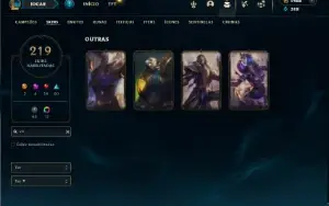 Prata 2 com 140 Champs e 219 Skins + 2 Prestigios + 1400 RP
