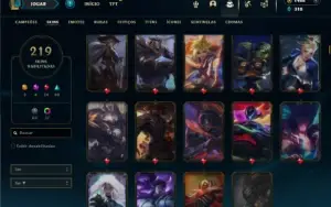 Prata 2 com 140 Champs e 219 Skins + 2 Prestigios + 1400 RP