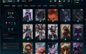 Prata 2 com 140 Champs e 219 Skins + 2 Prestigios + 1400 RP