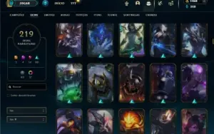 Prata 2 com 140 Champs e 219 Skins + 2 Prestigios + 1400 RP