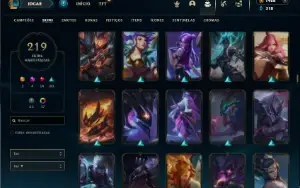 Prata 2 com 140 Champs e 219 Skins + 2 Prestigios + 1400 RP