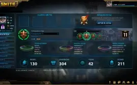 Conta Smite +300 Skins sendo 3 T5
