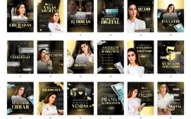 Pack Canva Marketing Digital Dourado e Preto Vol 2