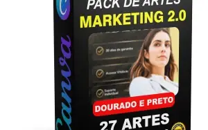 Pack Canva Marketing Digital Dourado e Preto Vol 2