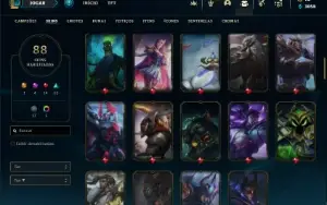 Conta Ferro 2 com 85 Champs e 88 Skins + 3 Prestigios