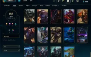 Conta Ferro 2 com 85 Champs e 88 Skins + 3 Prestigios