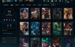 Unranked com 110 Champs e 79 Skins + 3 Vitoriosas