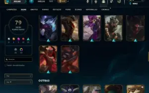 Unranked com 110 Champs e 79 Skins + 3 Vitoriosas