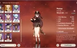 Hutao , venti , qiqi , mona ,harpa e espinha