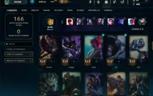 Platina 1 com 85 Champs e 33 Skins