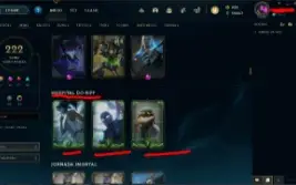 NEGOCIAVEL LEAGUE 222 SKINS 235 ICONES 115 CAMPEOES LVL 336
