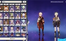 GENSHIN CONTA AR60 22 PERSONAGENS 5* e 8 armas 5*