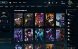 Conta LoL ouro season passada 90 skins 86 champs