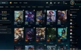 Conta LoL ouro season passada 90 skins 86 champs