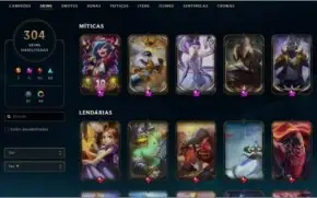 CONTA LOL – 304 SKINS, NIVEL 269, TODOS OS CAMPEÕES.