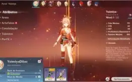 Conta Genshin Impact AR 5 com Yoimiya + Diluc