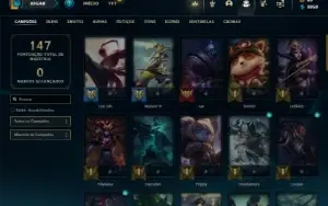 Unranked com 55 Champs e 14 Skins + 22 Fragmentos