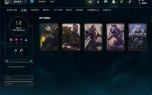 Unranked com 55 Champs e 14 Skins + 22 Fragmentos