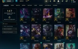 Unranked com 55 Champs e 14 Skins + 22 Fragmentos
