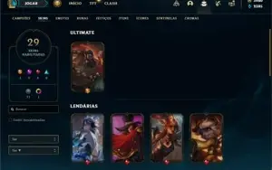Conta ouro 2 com 55 Champs e 29 Skins + 4000 RP