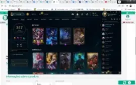 Conta de lol com 375 skins sendo 5 raríssimas, só você terá