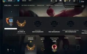 Conta Unranked com 100 Champs e 37 Skins