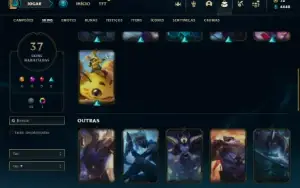 Conta Unranked com 100 Champs e 37 Skins