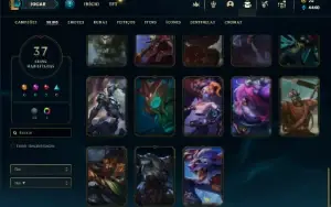 Conta Unranked com 100 Champs e 37 Skins