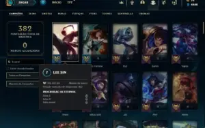 Conta Unranked com 100 Champs e 37 Skins