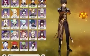 Zhongli, Albedo, Mona, Diluc, Qiqi Ar30