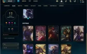 Conta platina 3 com 12 skins e 34 champs