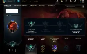 Conta platina 3 com 12 skins e 34 champs