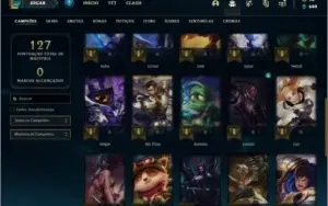 Conta platina 3 com 12 skins e 34 champs