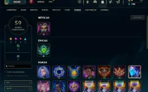 Esmeralda 4 com 45 Champs e 9 Skins + 1 Fragmento