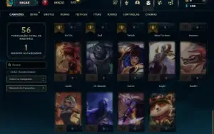 Esmeralda 4 com 45 Champs e 9 Skins + 1 Fragmento