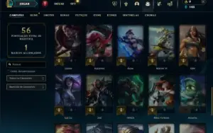 Esmeralda 4 com 45 Champs e 9 Skins + 1 Fragmento
