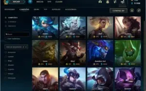 LoL 139 skins platina desde 2014 atual sem rank 50k essencia