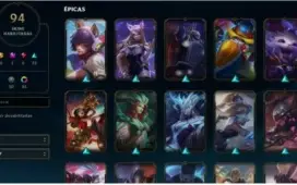 Conta Diamante, todos os campeões , 94 skins, 333 ícones.