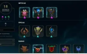 Conta Diamante, todos os campeões , 94 skins, 333 ícones.