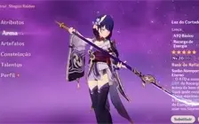 Conta Genshin AR30 + Ayato, Raiden+Cortadora, Yae Miko