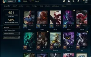 Conta prata 2 com 110 Champs e 70 Skins + 400k de Yasuo