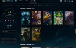 Conta de LoL - D5 na ultima temporada - 88 skins
