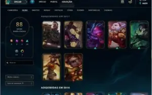 Conta de LoL - D5 na ultima temporada - 88 skins