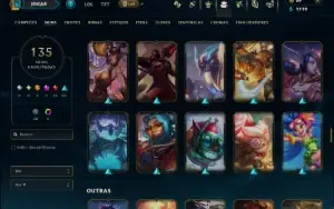 Unranked com 150 Champs e 135 Skins ( MID / JG / ADC )